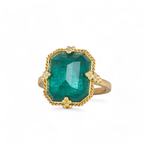 Emerald ring on white