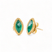 Emerald stud earrings white background