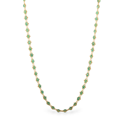 Emerald necklace on white
