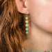 Long Textile Earrings in Faceted Opal