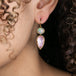 Ethiopian Opal and Morganite Earrings on model