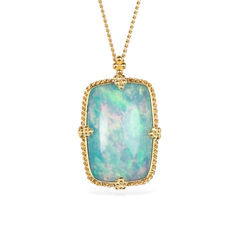 Ethiopian opal and 18k gold necklace