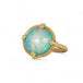 Round ethiopian opal ring on white