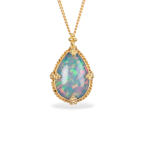 Ethiopian opal and gold necklace