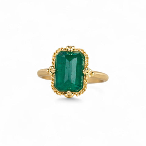 Emerald and 18k Gold Ring