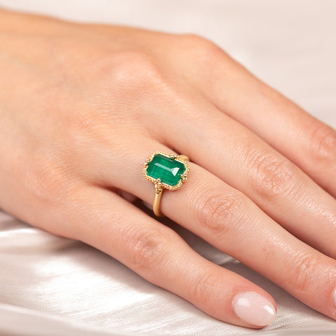 Emerald and 18k Gold Ring