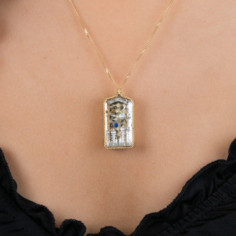 Quartz Futuristic Scene Necklace