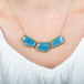 Aquamarine Trio necklace on model