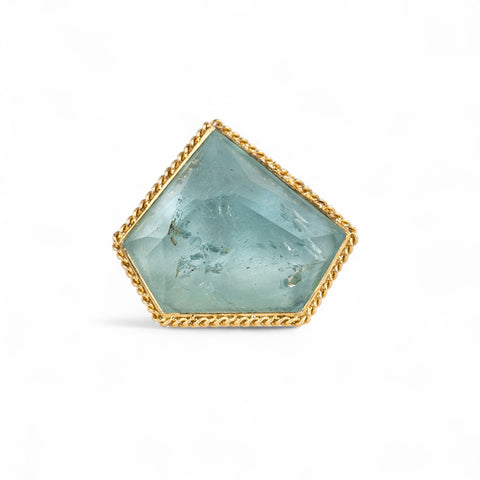Aquamarine and 18k Gold Ring