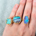 Boulder opal ring stack