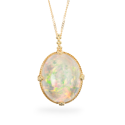 Ethiopian Opal Mirror Necklace