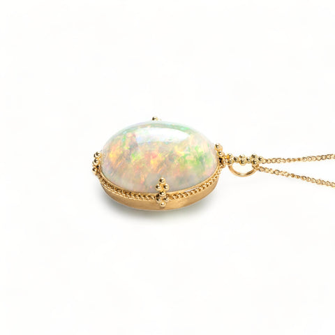 Ethiopian Opal Mirror Necklace