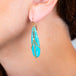 Draped Amazonite earrings on a model side view