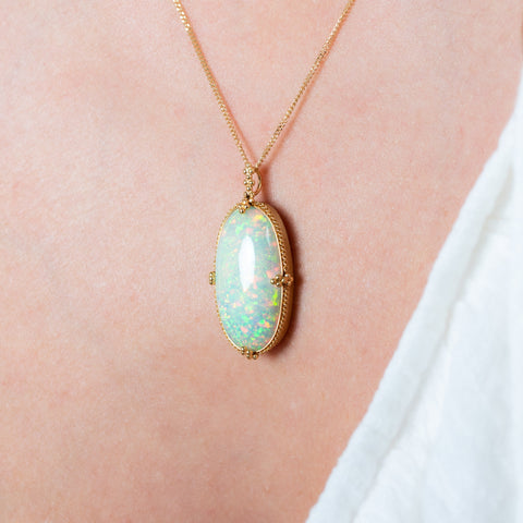 Blue-Green Ethiopian Opal Necklace – MILLER MAE DESIGNS