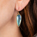 labradorite earring on model