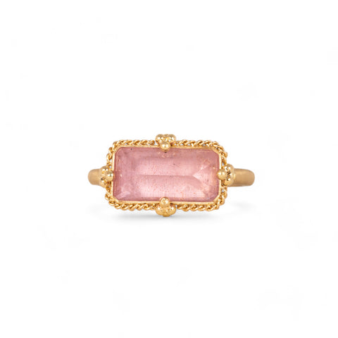 Morganite ring on white 