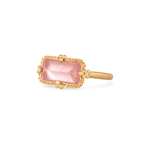 Morganite ring side view