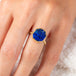 Lapis and gold ring on model