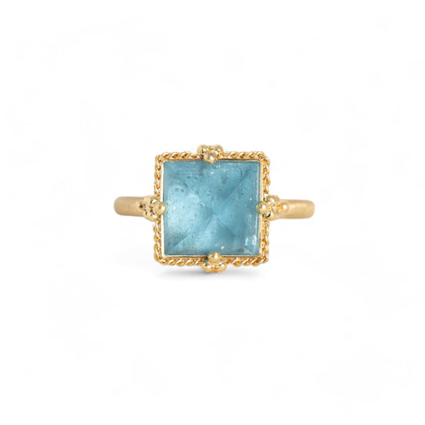 Light blue aquamarine ring