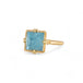 Light blue aquamarine ring side view