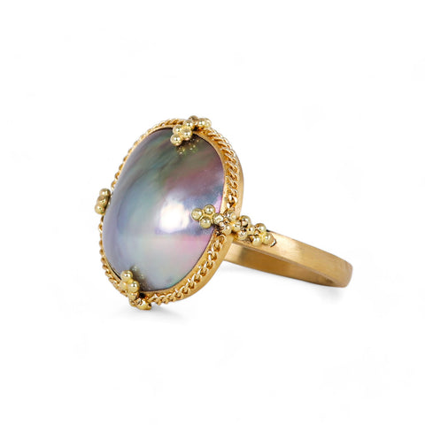 Mabe pearl ring side view