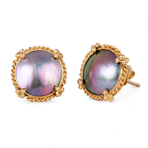 Mabe pearl stud earrings