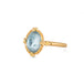 Aquamarine and gold ring side view