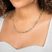 Diamond and 18k gold necklace on model