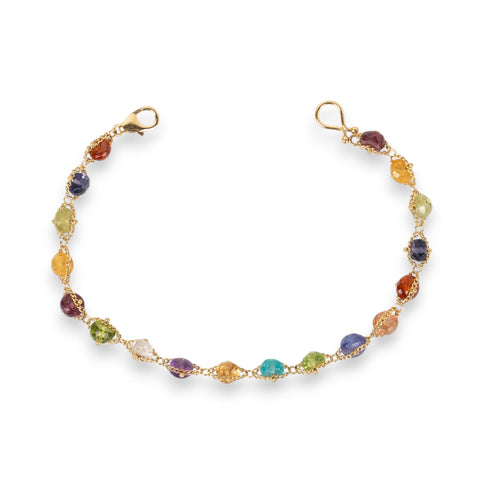 Gemstone and 18k gold bracelet