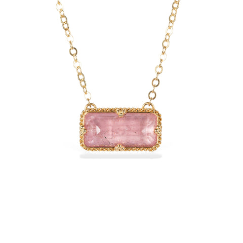 Rectangular morganite necklace 