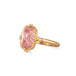 Morganite and gold ring side view