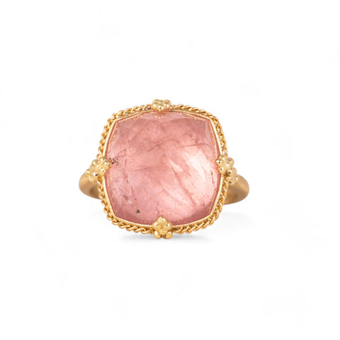 Morganite and gold ring