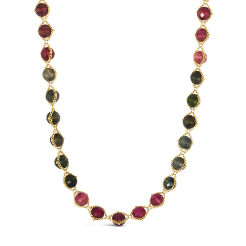 Multi-Colored Woven Tourmaline Necklace