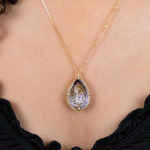 Ametrine Mushroom Scene Necklace