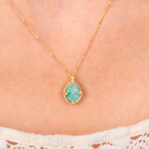 Neon Boulder Opal Necklace