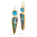 London Blue Topaz and Boulder Opal earrings