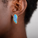 Carved Wing Opal Stud Earrings