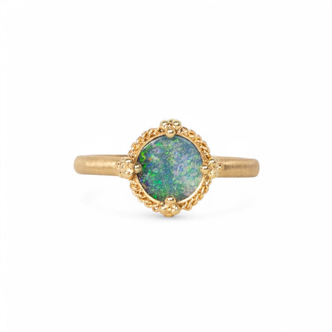 18k Gold Boulder Opal ring