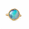 Aqua Blue Boulder Opal Ring