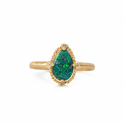 18k Gold Boulder Opal ring