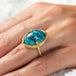 Turquoise and gold ring side view