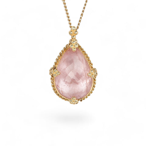 Pink Morganite Teardrop Necklace