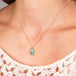 Petite boulder opal necklace on model