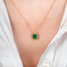 Emerald necklace on model