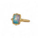Petite ethiopian opal ring side view