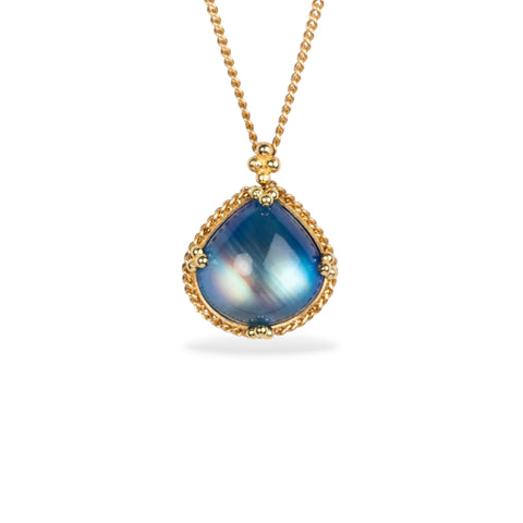 Moonstone and gold necklace