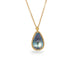 Petite moonstone teardrop necklace on white 