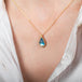 Moonstone teardrop necklace side view