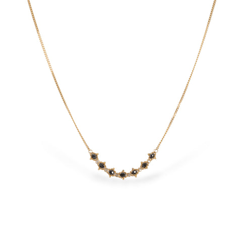 Petite Textile Row Necklace in Black Diamond