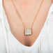 Phantom quartz necklace on model